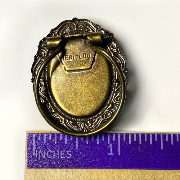 Vintage Jeri Lou Scarf Clip Faux Pearl Gold Tone Signed Jewelry Clothing Clip - Picture 7 of 7